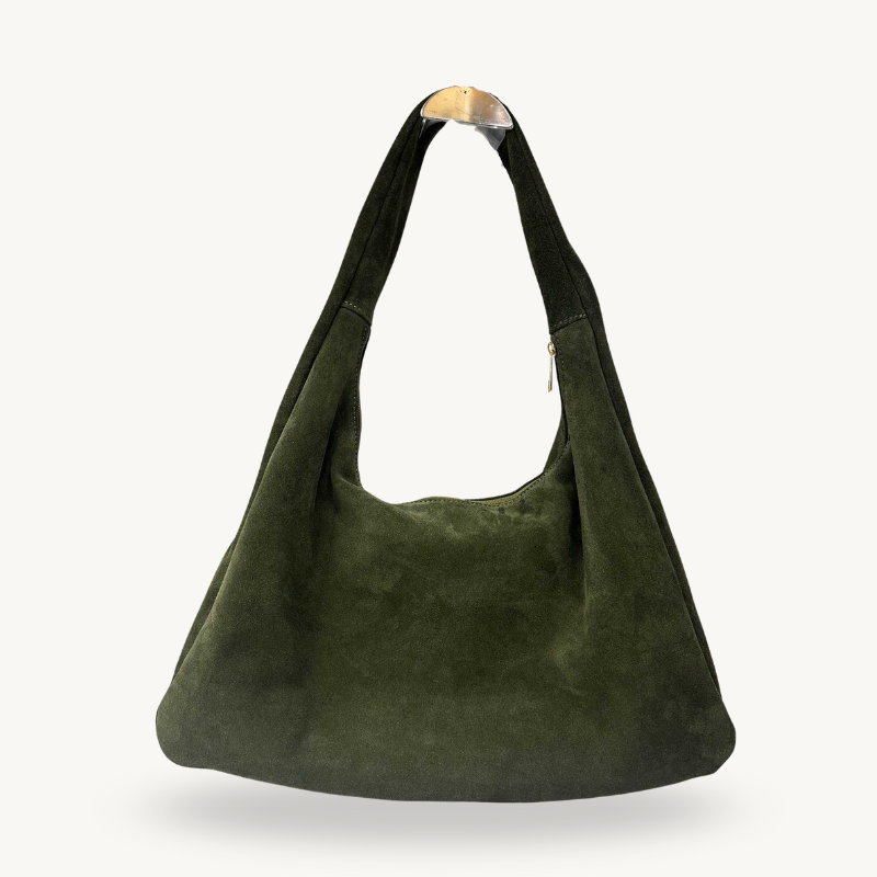 Sac hobo kaki en daim made in Italy - Fiorella