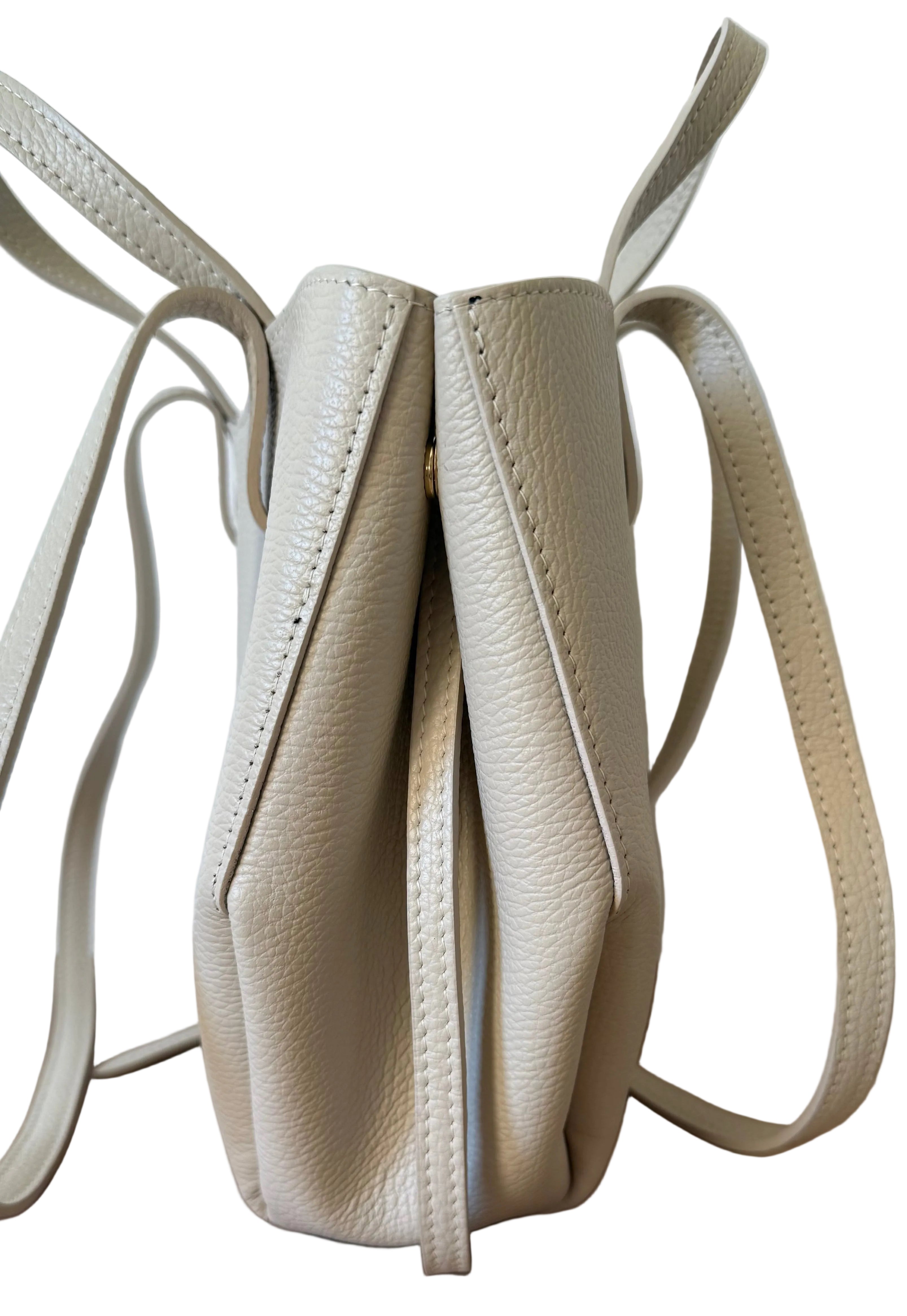 sac cabas ivoire double anses en cuir made in italy - Fiorella