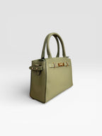 Sac à bandoulière vert sauge en cuir fabriqué en Italie - Fiorella