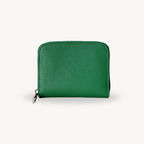 Porte-monnaie vert en cuir fabriqué en Italie - Fiorella