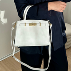 Sac à bandoulière blanc en cuir fabriqué en Italie - Fiorella