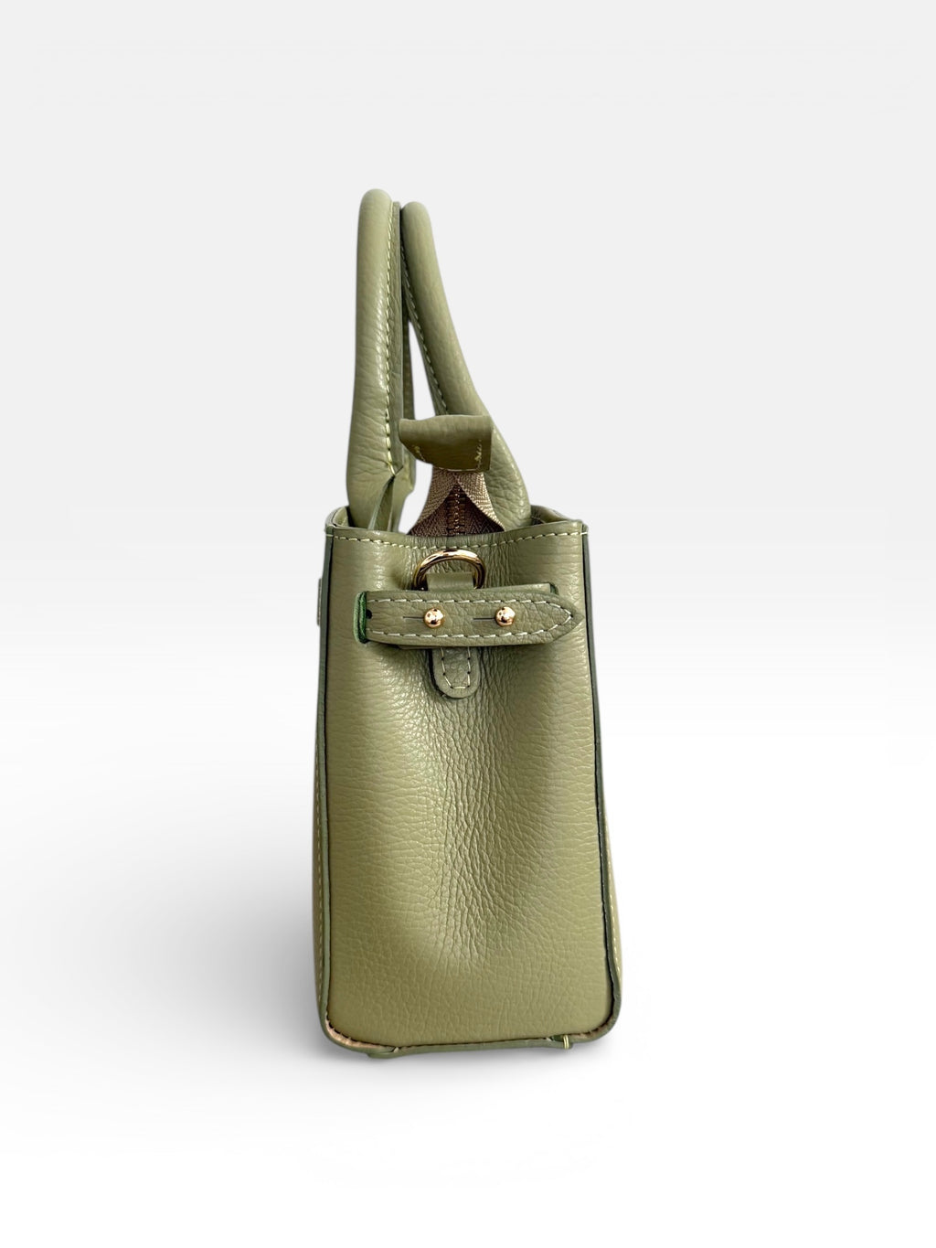 Sac à bandoulière vert sauge en cuir fabriqué en Italie - Fiorella