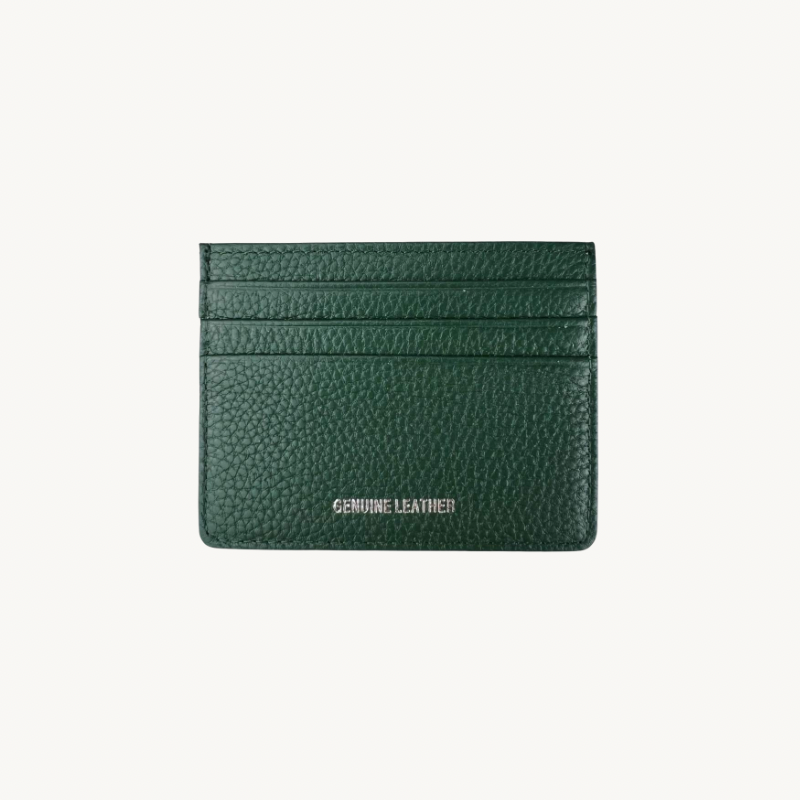 Porte-cartes vert en cuir made in Italy - Fiorella