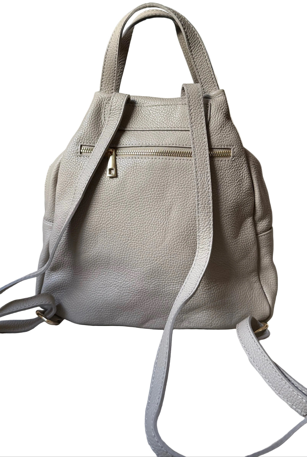 Sac à dos taupe en cuir pour femme made in italy