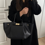 Sac à main noir en cuir made in Italy - Fiorella