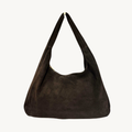 Sac hobo marron foncé en daim made in Italy - Fiorella