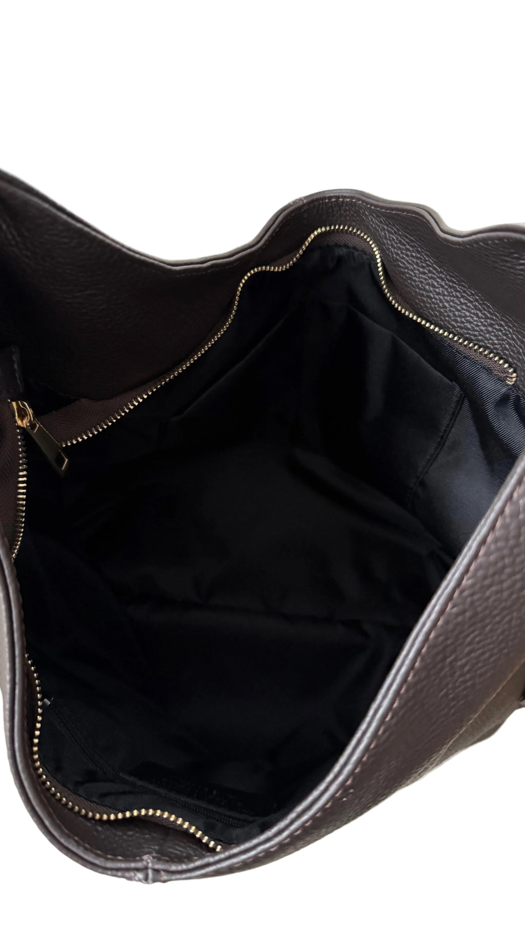 Sac hobo marron foncé en cuir fabriqué en Italie - Fiorella