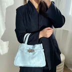 Sac à bandoulière bleu en cuir fabriqué en Italie - Fiorella