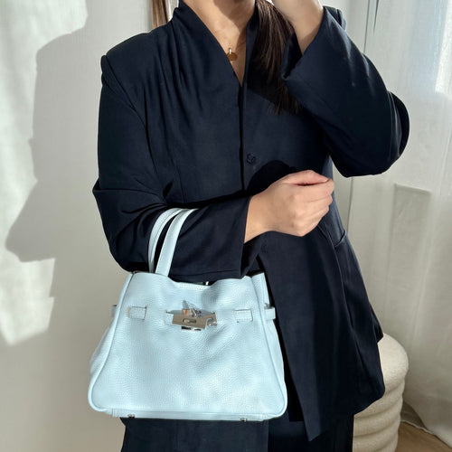 Sac à bandoulière bleu en cuir fabriqué en Italie - Fiorella