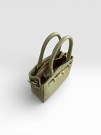 Sac à bandoulière vert sauge en cuir fabriqué en Italie - Fiorella