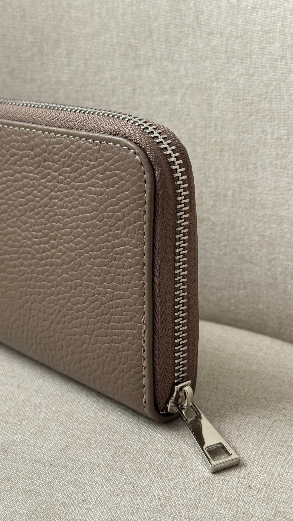Portefeuille taupe en cuir made in Italy - Fiorella