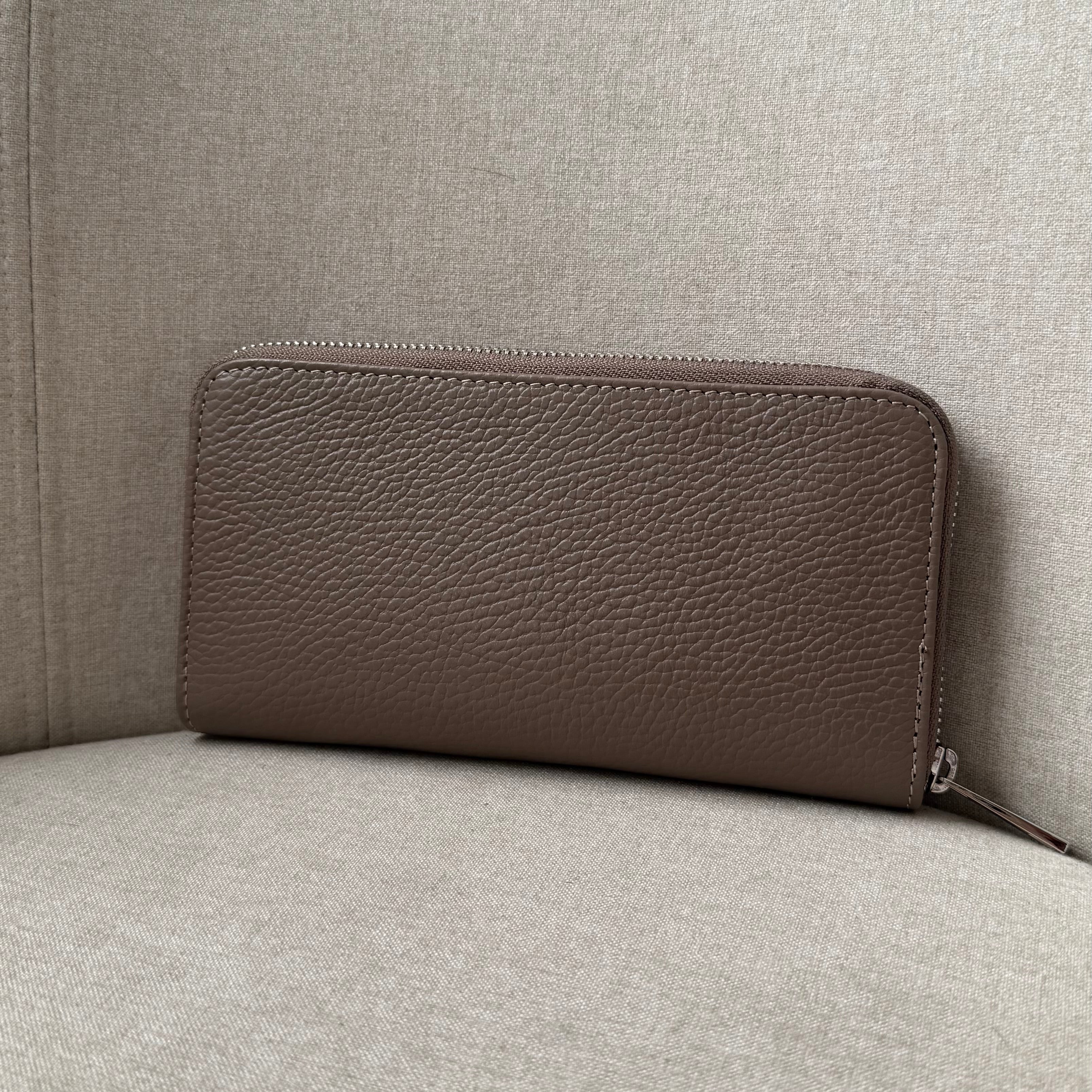 Portefeuille taupe en cuir made in Italy - Fiorella
