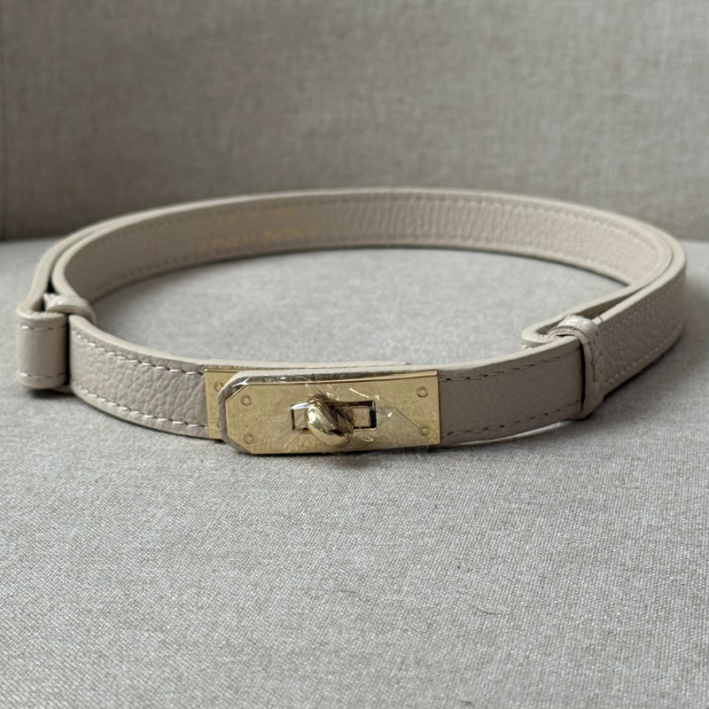 Ceinture ivoire en cuir pour femme made in italy - Fiorella