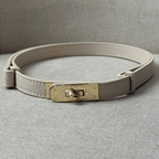 Ceinture ivoire en cuir pour femme made in italy - Fiorella
