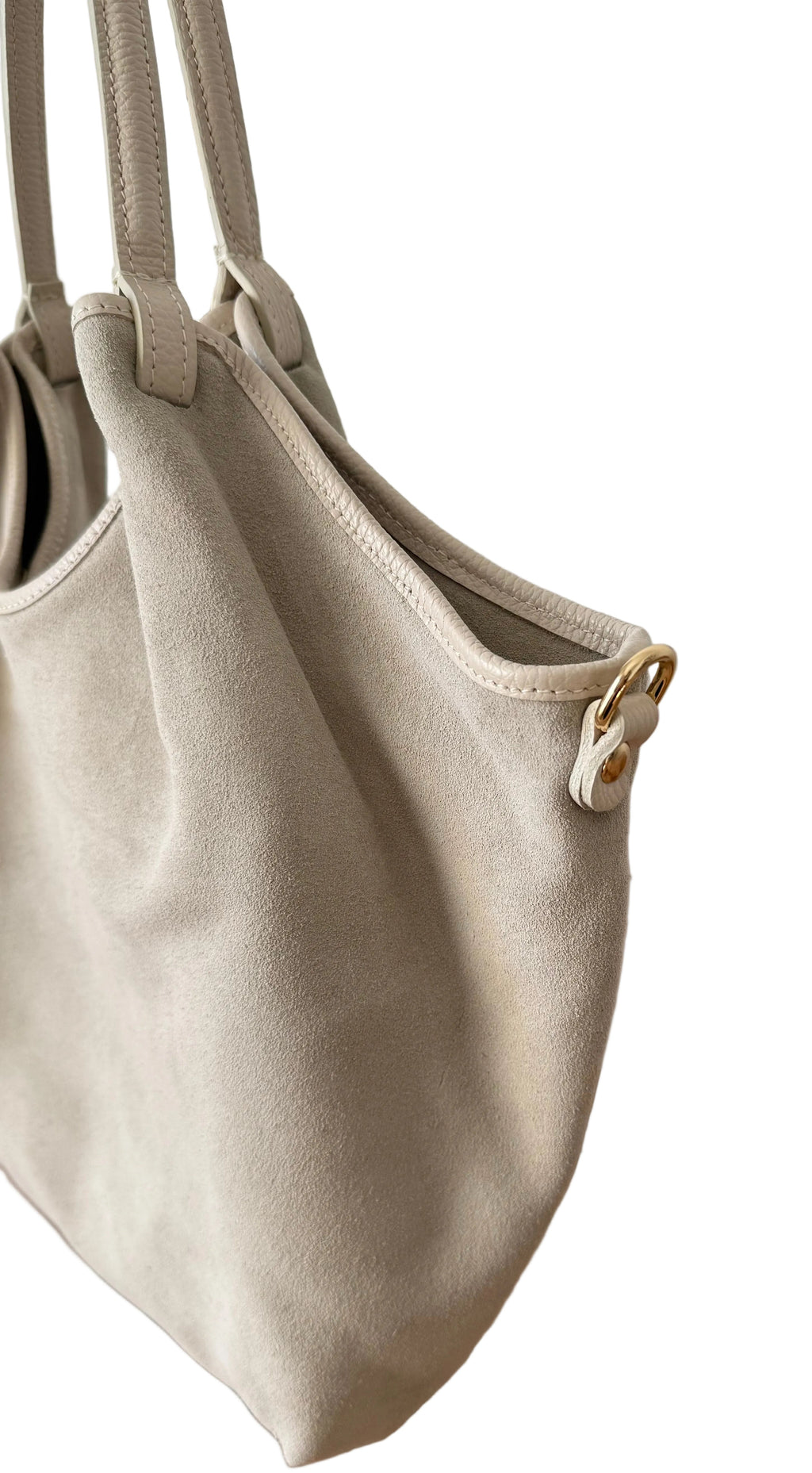 Sac cabas ivoire en daim made in Italy - Fiorella