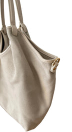 Sac cabas ivoire en daim made in Italy - Fiorella
