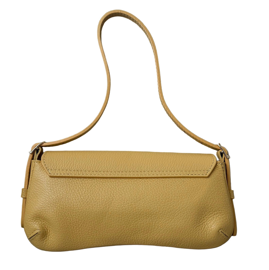 Sac baguette jaune en cuir fabriqué en Italie - Fiorella