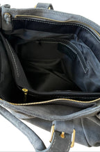 Sac bowling gris en daim made in italy - Fiorella