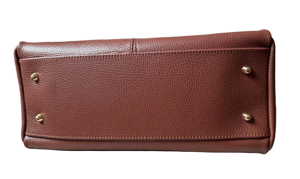 Sac à main marron en cuir fabriqué en Italie - Fiorella
