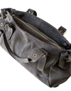 Sac bowling gris en daim made in italy - Fiorella