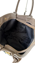 Sac à main taupe en daim made in Italy - Fiorella