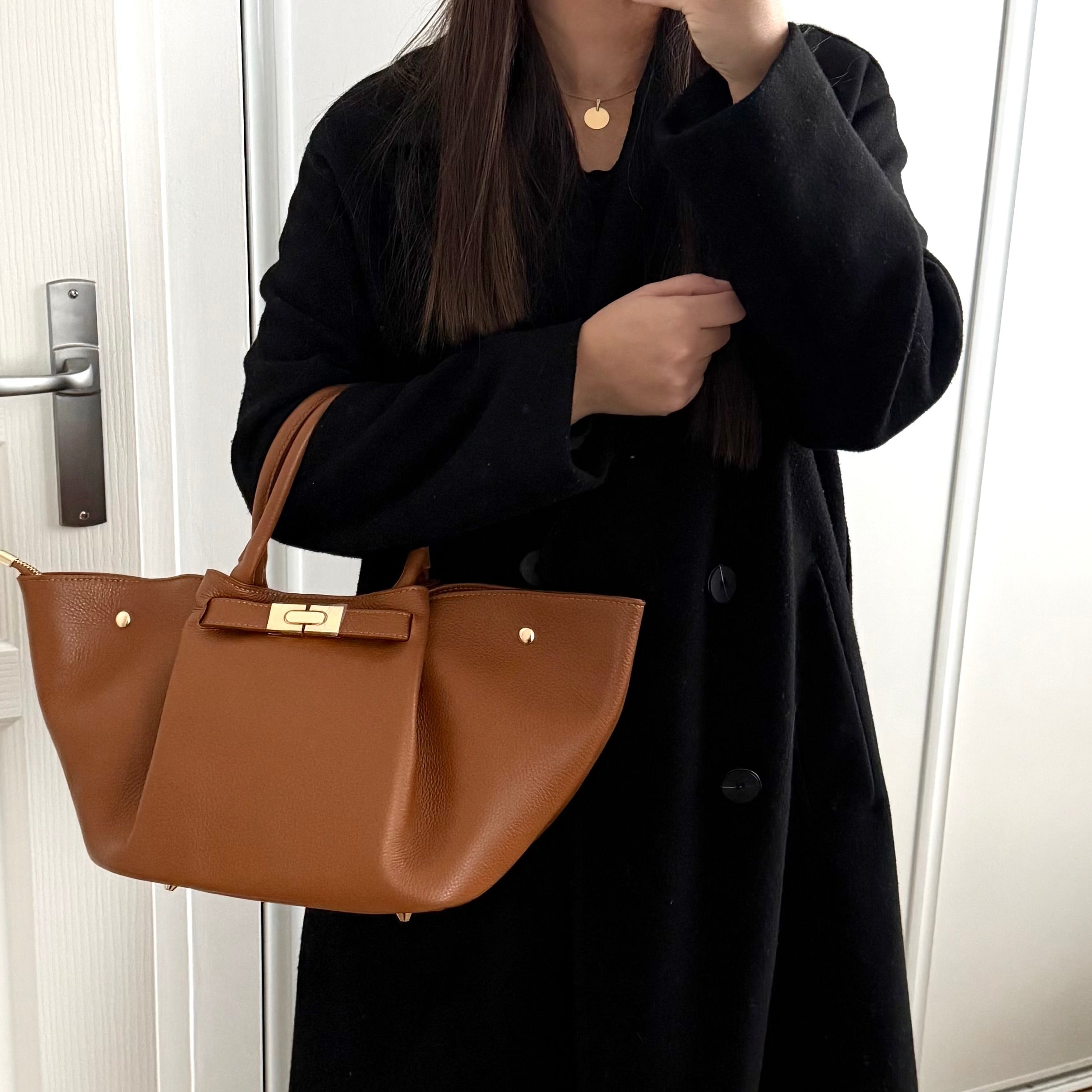 Sac à main camel en cuir made in Italy - Fiorella