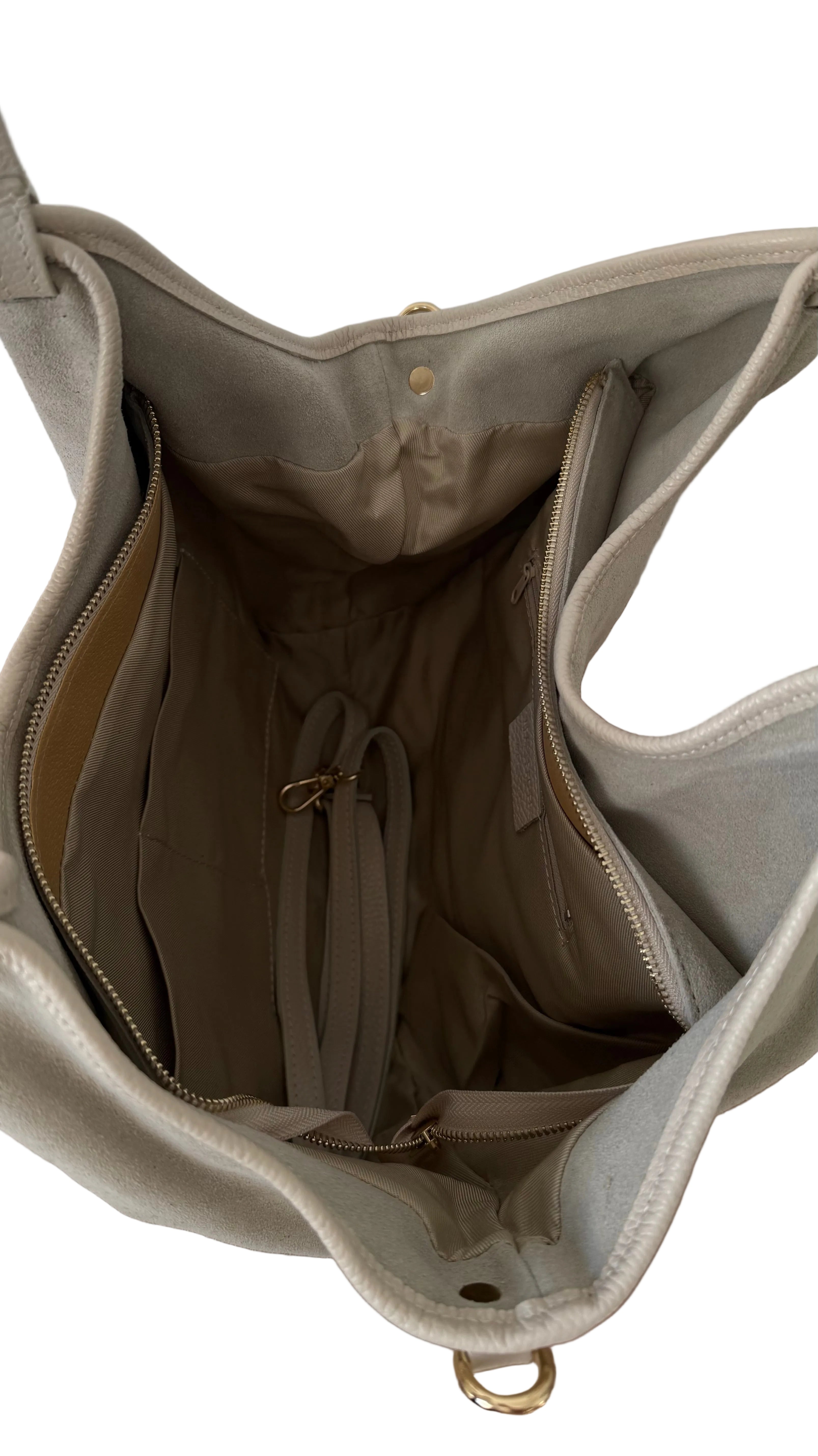 Sac cabas ivoire en daim made in Italy - Fiorella