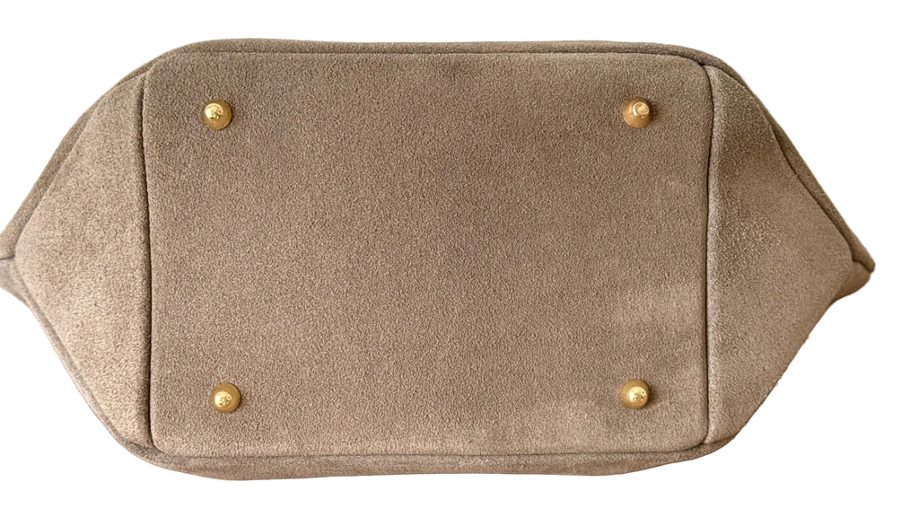 Sac à main taupe en daim made in Italy - Fiorella