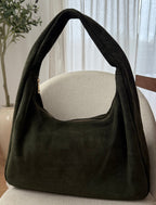 Sac hobo kaki en daim made in Italy - Fiorella