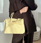 Sac à main jaune en cuir fabriqué en Italie - Fiorella
