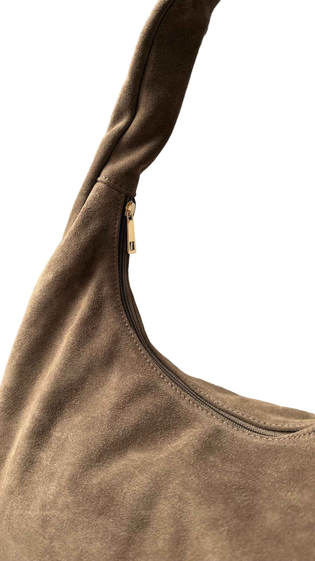 Sac hobo taupe en daim made in Italy - Fiorella