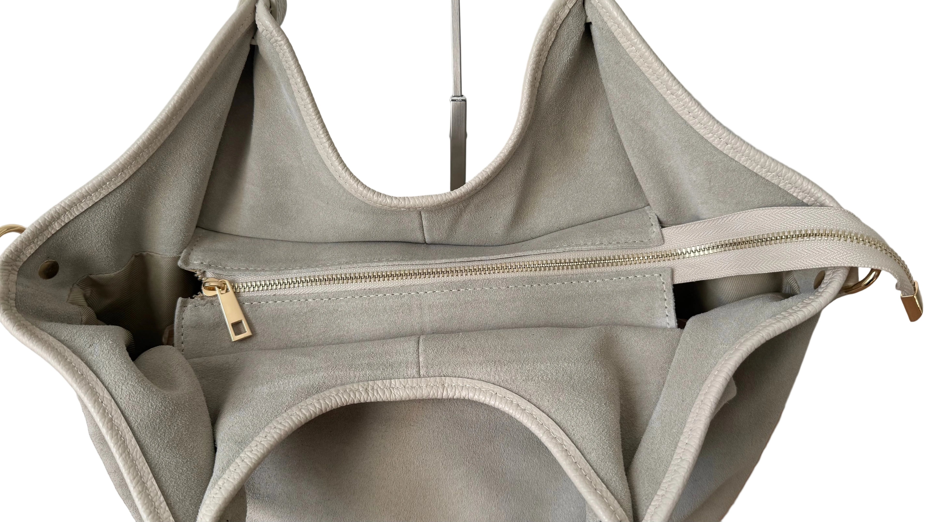 Sac cabas ivoire en daim made in Italy - Fiorella