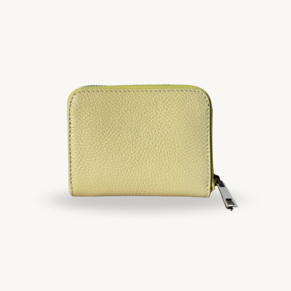 Porte-monnaie jaune en cuir fabriqué en Italie - Fiorella