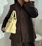 Sac à main jaune en cuir fabriqué en Italie - Fiorella