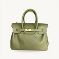 Sac à main vert sauge en cuir fabriqué en Italie - Fiorella