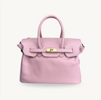 Sac à main rose en cuir fabriqué en Italie - Fiorella