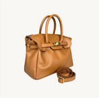 Sac à main camel en cuir fabriqué en Italie - Fiorella