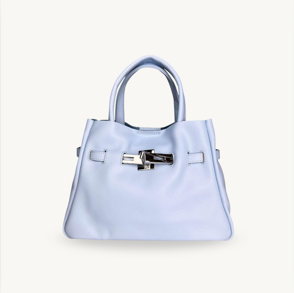 Sac à bandoulière bleu en cuir fabriqué en Italie - Fiorella
