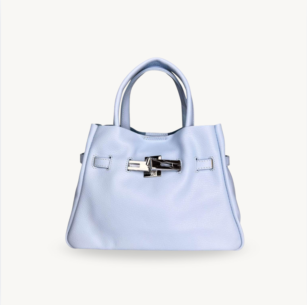 Sac à bandoulière bleu en cuir fabriqué en Italie - Fiorella