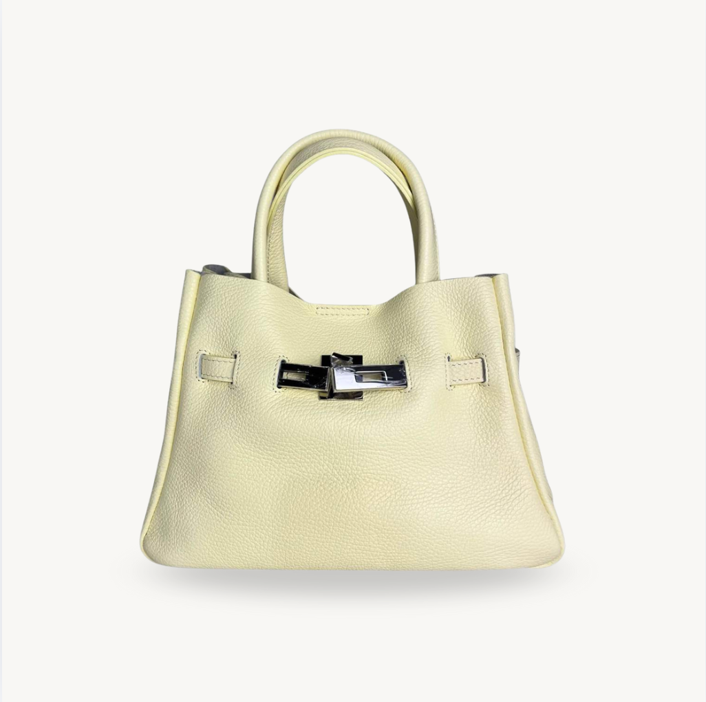 Sac à bandoulière jaune en cuir fabriqué en Italie - Fiorella