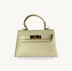 Sac à bandoulière jaune en cuir et boucle dorée made in italy - Fiorella