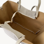 sac cabas ivoire en daim double anses made in italy - Fiorella