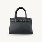 Sac à bandoulière noir en cuir fabriqué en Italie - Fiorella