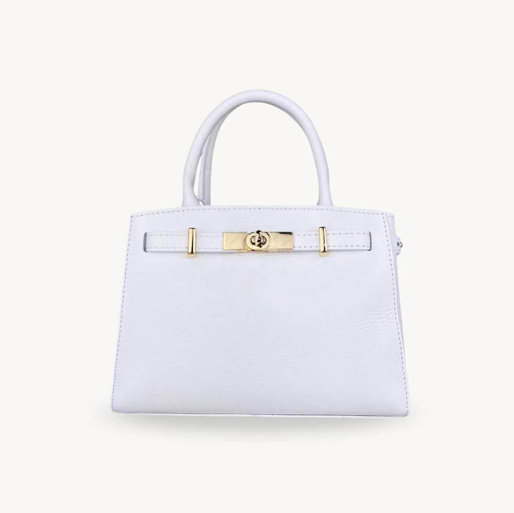Sac à bandoulière blanc en cuir fabriqué en Italie - Fiorella