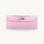 Pochette rose en cuir et boucle dorée made in Italy - Fiorella