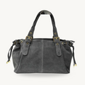 Sac bowling gris en daim made in italy - Fiorella