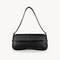 Sac baguette noir en cuir fabriqué en Italie - Fiorella