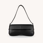 Sac baguette noir en cuir fabriqué en Italie - Fiorella