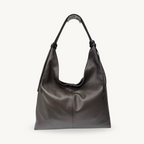 Sac hobo marron foncé en cuir fabriqué en Italie - Fiorella