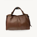 Sac à main marron en cuir fabriqué en Italie - Fiorella